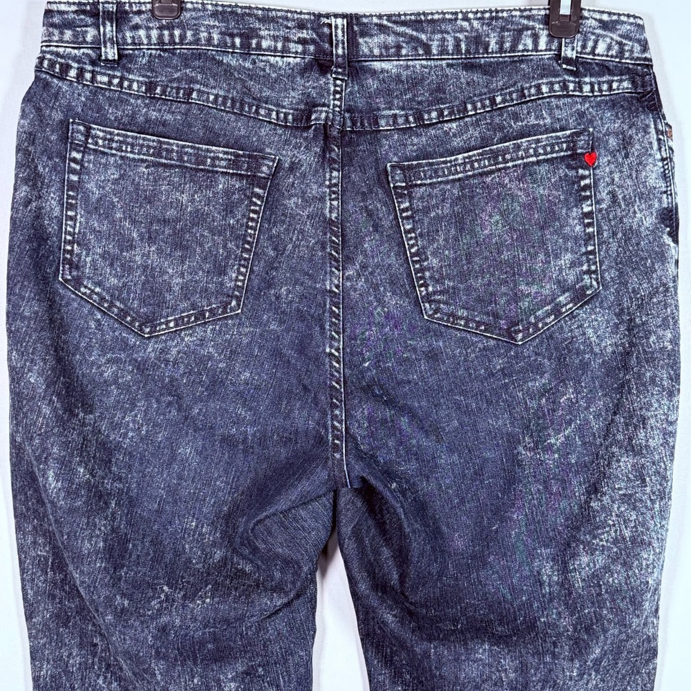 Denim 24/7 Jeans Women 16W Blue Denim 90's Acid Washed 39x27" Rise 11" - Picture 6 of 8